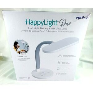 New in Box Verilux Happy Light Duo 2-in-1 Light Therapy & Task Desk Lamp